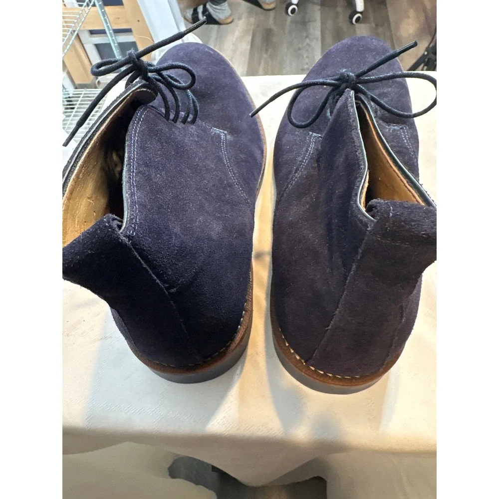 Zara Man Dark Blue Suede‎ Chukka Boots Size 42 US 9 Heritage Preppy Gentleman